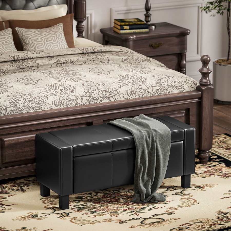 Image 929458_ALTMORE8.jpg, Product 929-458 / Price $164.99, 42” Deluxe Faux Leather Padded Storage Ottoman Bench Foot Stool Seat Chair from HOMCOM on TSC.ca's Home & Garden department