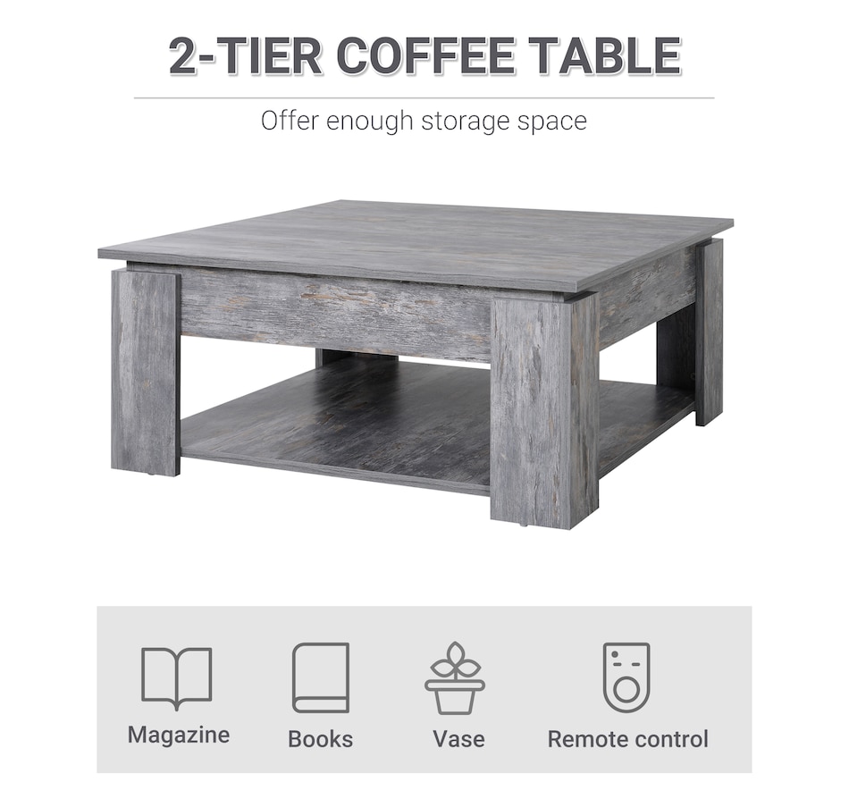Image 929474_ALTMORE4.jpg, Product 929-474 / Price $114.99, HOMCOM 2 Tier Modern Coffee Table Console End Table Living Room Shelf from HOMCOM on TSC.ca's Home & Garden department