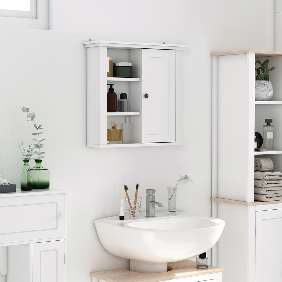 Image 929489_ALTMORE1.jpg, Product 929-489 / Price $64.99, HOMCOM Bathroom Wall Cabinet with 3 Open Shelves, Storage Cupboard from HOMCOM on TSC.ca's Home & Garden department