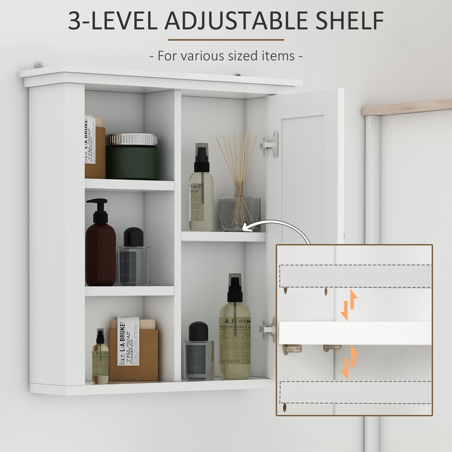 Image 929489_ALTMORE4.jpg, Product 929-489 / Price $64.99, HOMCOM Bathroom Wall Cabinet with 3 Open Shelves, Storage Cupboard from HOMCOM on TSC.ca's Home & Garden department