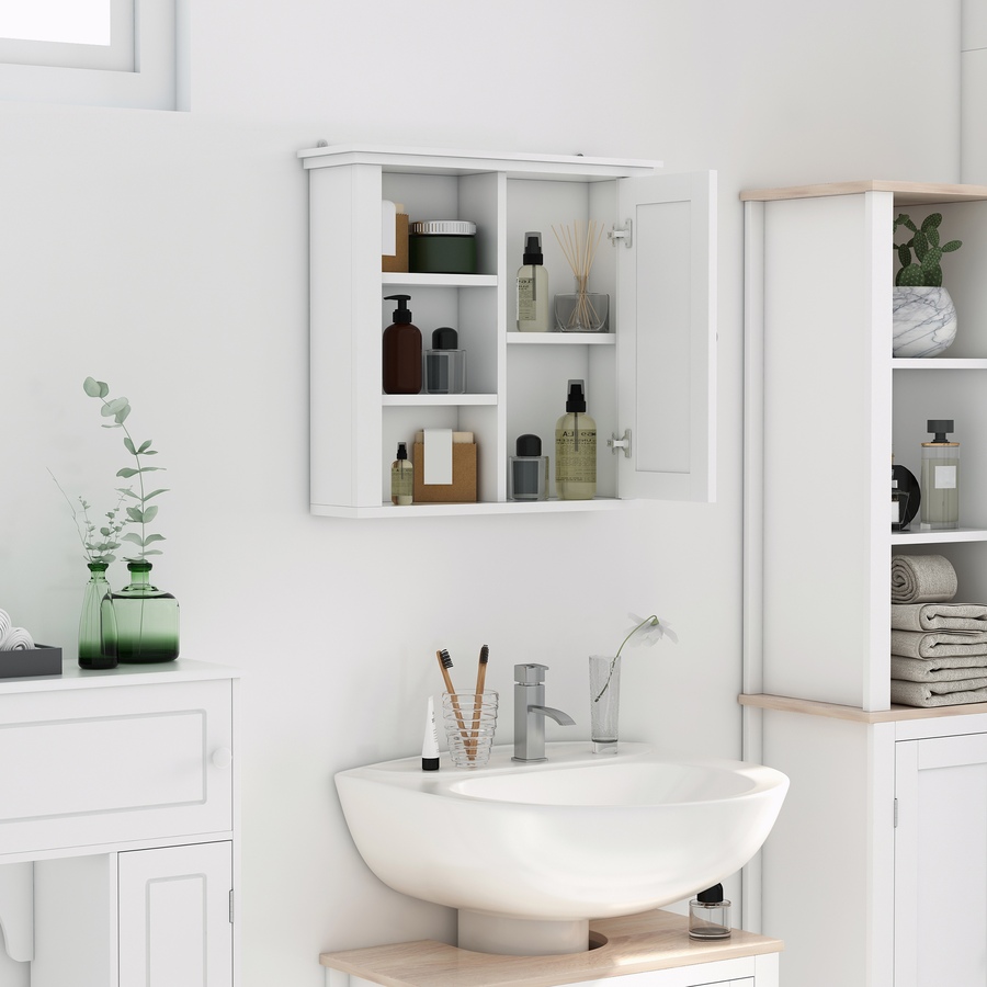 Image 929489_ALTMORE6.jpg, Product 929-489 / Price $64.99, HOMCOM Bathroom Wall Cabinet with 3 Open Shelves, Storage Cupboard from HOMCOM on TSC.ca's Home & Garden department