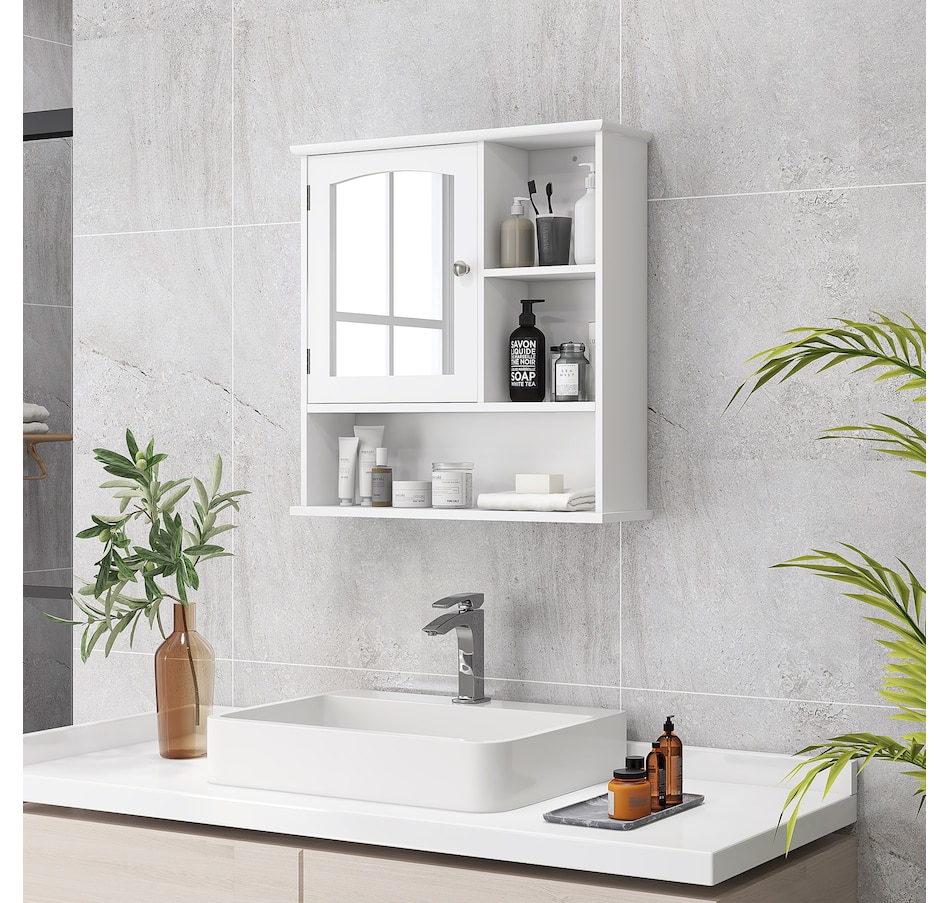 Image 929490_ALTMORE1.jpg, Product 929-490 / Price $79.99, kleankin Wall Mounted Bathroom Mirror Cabinet with Door Adjustable Shelf from Kleankin on TSC.ca's Home & Garden department
