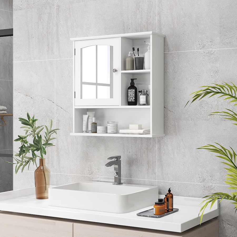 Image 929490_ALTMORE1.jpg, Product 929-490 / Price $79.99, kleankin Wall Mounted Bathroom Mirror Cabinet with Door Adjustable Shelf from Kleankin on TSC.ca's Home & Garden department