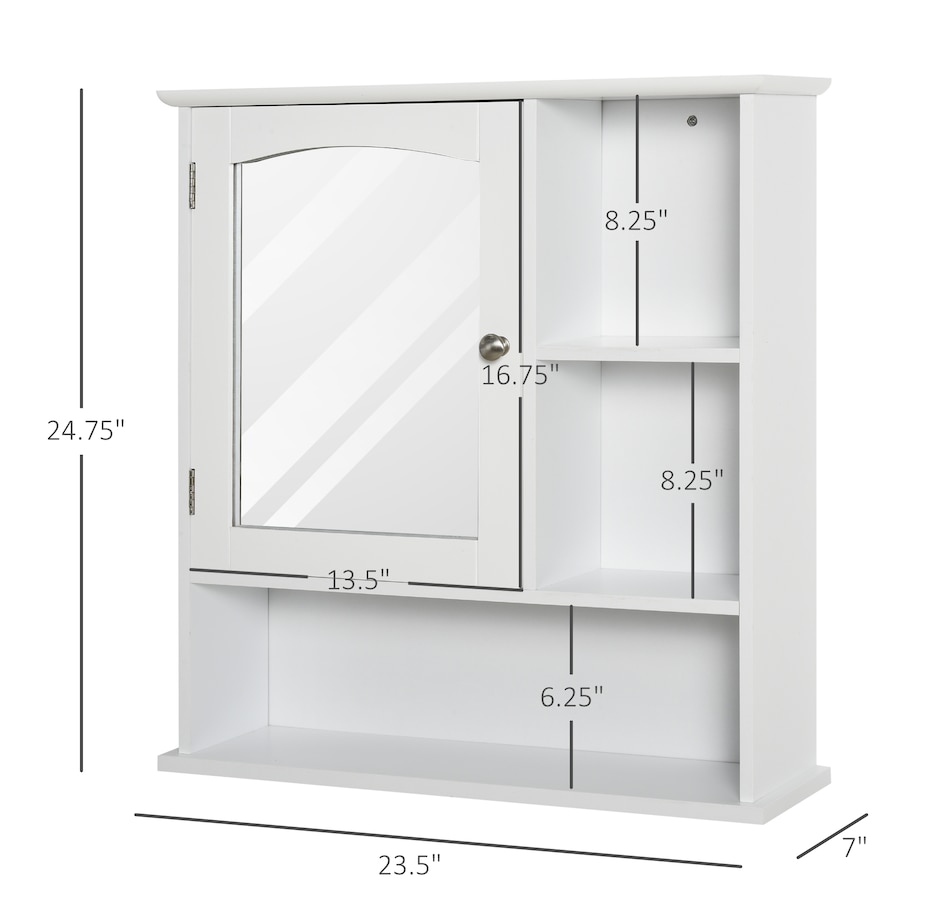 Image 929490_ALTMORE2.jpg, Product 929-490 / Price $79.99, kleankin Wall Mounted Bathroom Mirror Cabinet with Door Adjustable Shelf from Kleankin on TSC.ca's Home & Garden department
