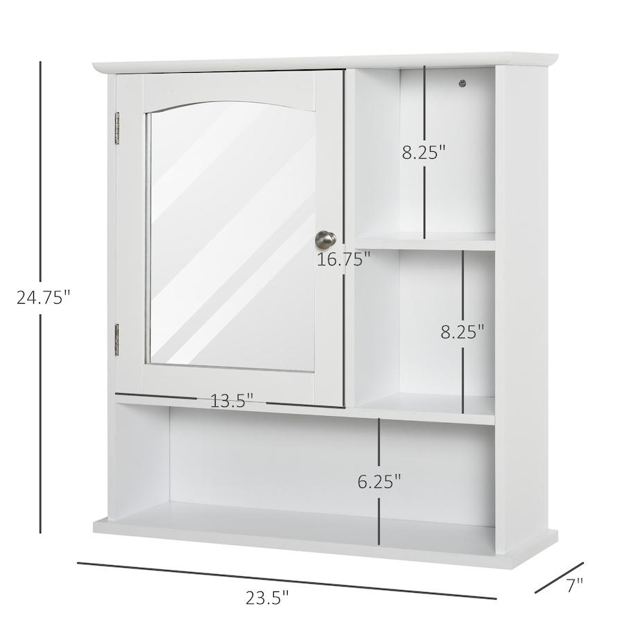 Image 929490_ALTMORE2.jpg, Product 929-490 / Price $79.99, kleankin Wall Mounted Bathroom Mirror Cabinet with Door Adjustable Shelf from Kleankin on TSC.ca's Home & Garden department