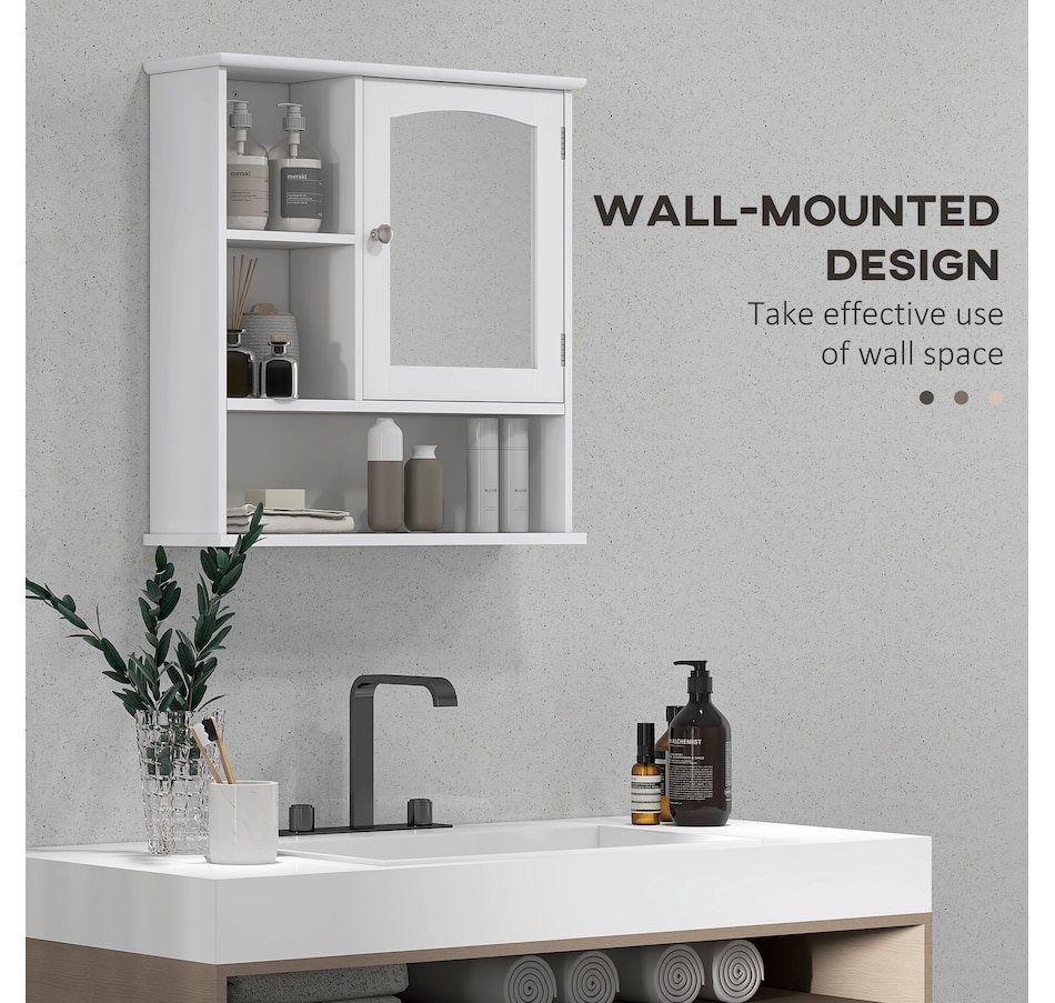 Image 929490_ALTMORE3.jpg, Product 929-490 / Price $79.99, kleankin Wall Mounted Bathroom Mirror Cabinet with Door Adjustable Shelf from Kleankin on TSC.ca's Home & Garden department
