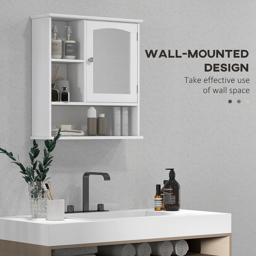 Image 929490_ALTMORE3.jpg, Product 929-490 / Price $79.99, kleankin Wall Mounted Bathroom Mirror Cabinet with Door Adjustable Shelf from Kleankin on TSC.ca's Home & Garden department