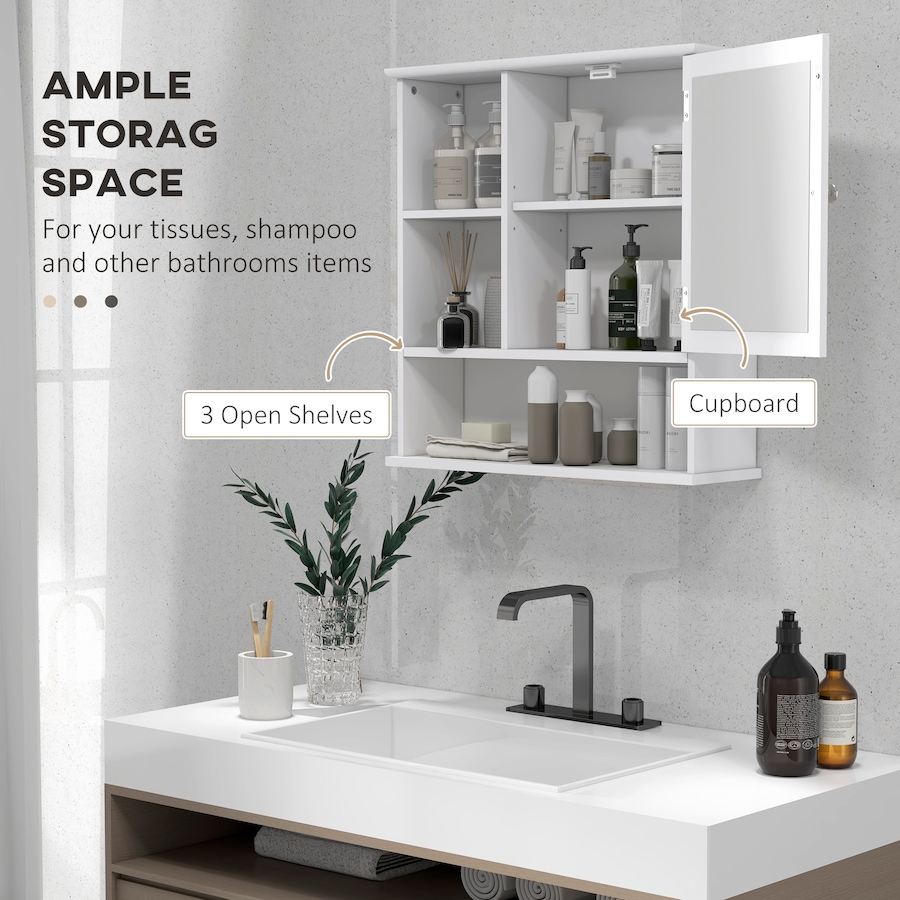 Image 929490_ALTMORE4.jpg, Product 929-490 / Price $79.99, kleankin Wall Mounted Bathroom Mirror Cabinet with Door Adjustable Shelf from Kleankin on TSC.ca's Home & Garden department