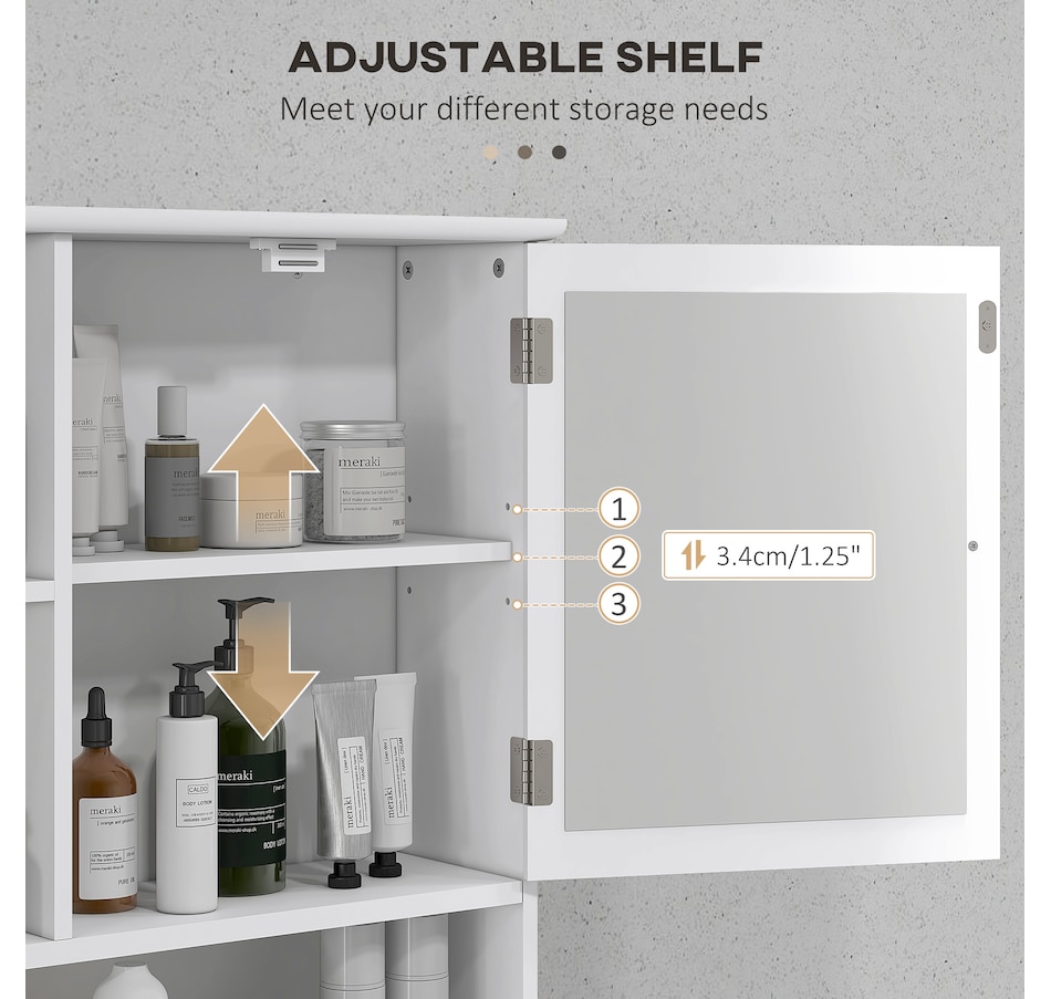 Image 929490_ALTMORE5.jpg, Product 929-490 / Price $79.99, kleankin Wall Mounted Bathroom Mirror Cabinet with Door Adjustable Shelf from Kleankin on TSC.ca's Home & Garden department