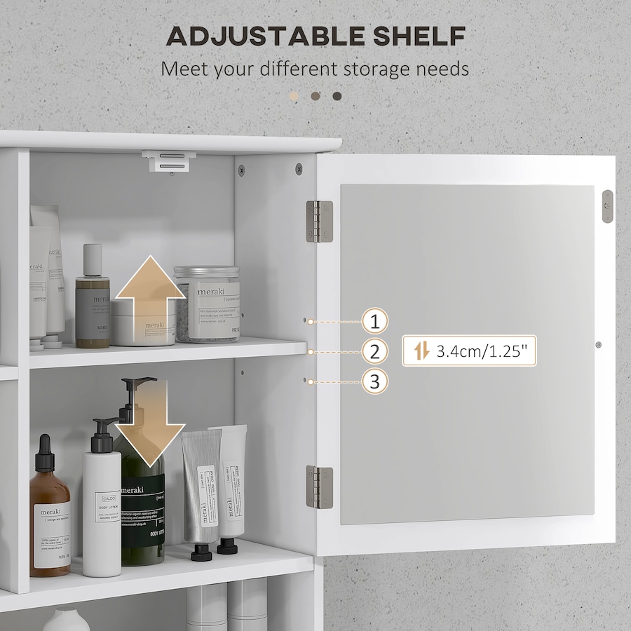Image 929490_ALTMORE5.jpg, Product 929-490 / Price $79.99, kleankin Wall Mounted Bathroom Mirror Cabinet with Door Adjustable Shelf from Kleankin on TSC.ca's Home & Garden department