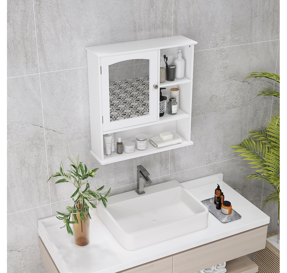 Image 929490_ALTMORE7.jpg, Product 929-490 / Price $79.99, kleankin Wall Mounted Bathroom Mirror Cabinet with Door Adjustable Shelf from Kleankin on TSC.ca's Home & Garden department