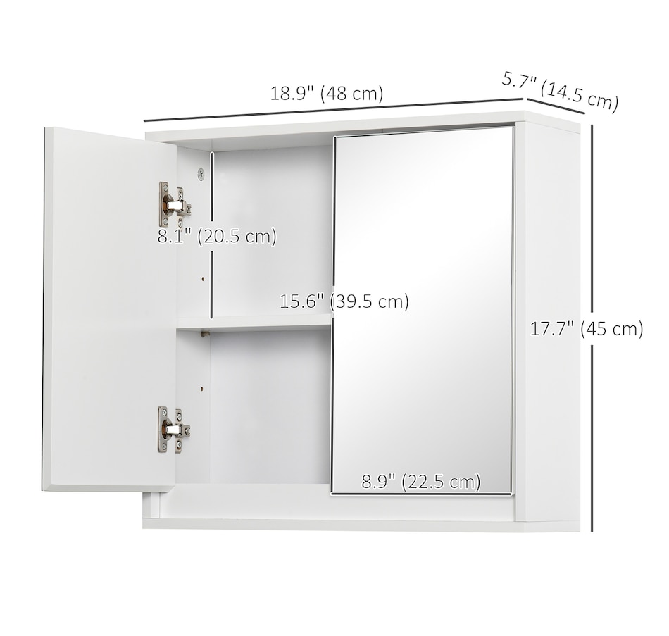 Image 929491_ALTMORE2.jpg, Product 929-491 / Price $66.99, HOMCOM Bathroom Medicine Cabinet, Wall Mounted Mirror Cabinet, White from HOMCOM on TSC.ca's Home & Garden department