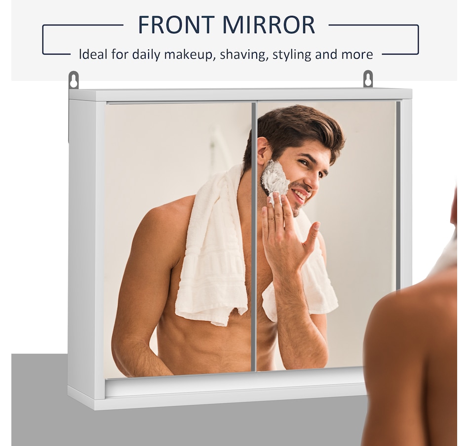 Image 929491_ALTMORE4.jpg, Product 929-491 / Price $66.99, HOMCOM Bathroom Medicine Cabinet, Wall Mounted Mirror Cabinet, White from HOMCOM on TSC.ca's Home & Garden department
