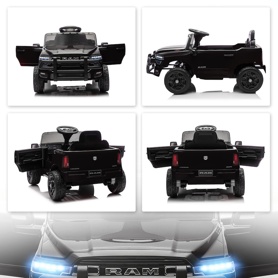 Image 929501_ALTMORE8.jpg, Product 929-501 / Price $229.99, Qaba 12V Licensed Dodge RAM 3500 Electric Ride on Car for 3-5 Years, Black from Qaba on TSC.ca's Toys & Hobbies department