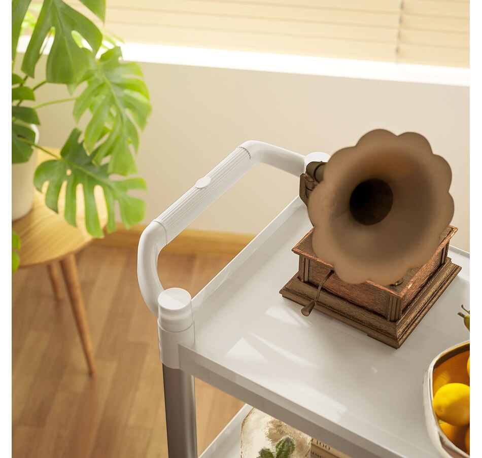 Image 929504_ALTMORE8.jpg, Product 929-504 / Price $124.99, HOMCOM Utility Cart on Wheels, 3-Tier Rolling Cart for Kitchen, White from HOMCOM on TSC.ca's Home & Garden department