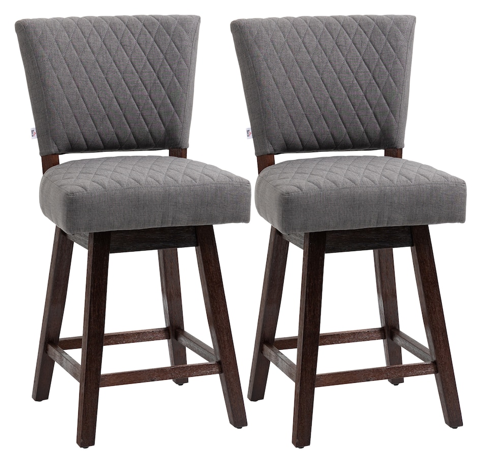 Image 929540.jpg, Product 929-540 / Price $309.99, HOMCOM Swivel Bar Stools Set of 2 with Rubber Wood Legs and Footrests from HOMCOM on TSC.ca's Home & Garden department