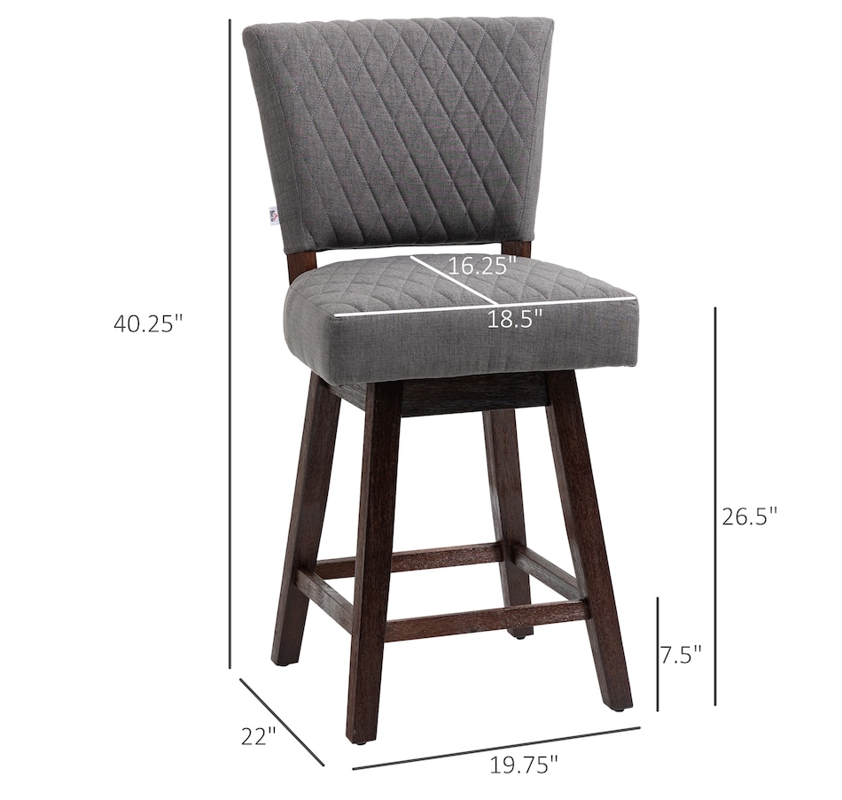 Image 929540_ALTMORE2.jpg, Product 929-540 / Price $309.99, HOMCOM Swivel Bar Stools Set of 2 with Rubber Wood Legs and Footrests from HOMCOM on TSC.ca's Home & Garden department