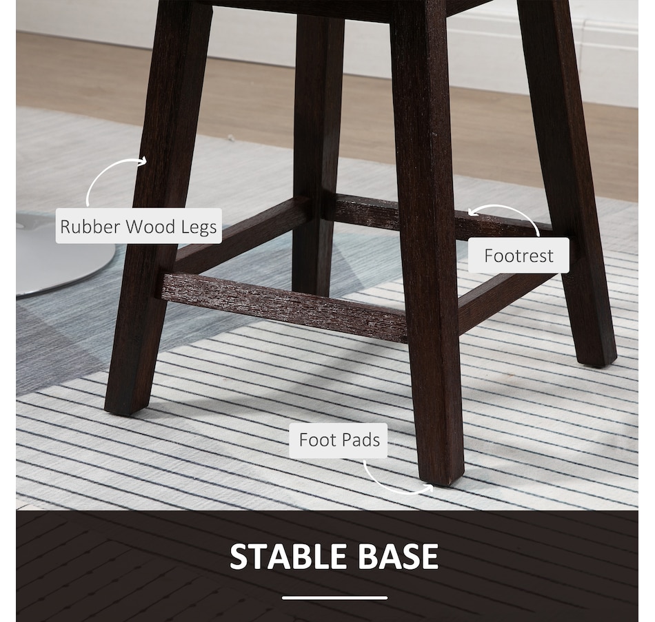 Image 929540_ALTMORE4.jpg, Product 929-540 / Price $309.99, HOMCOM Swivel Bar Stools Set of 2 with Rubber Wood Legs and Footrests from HOMCOM on TSC.ca's Home & Garden department