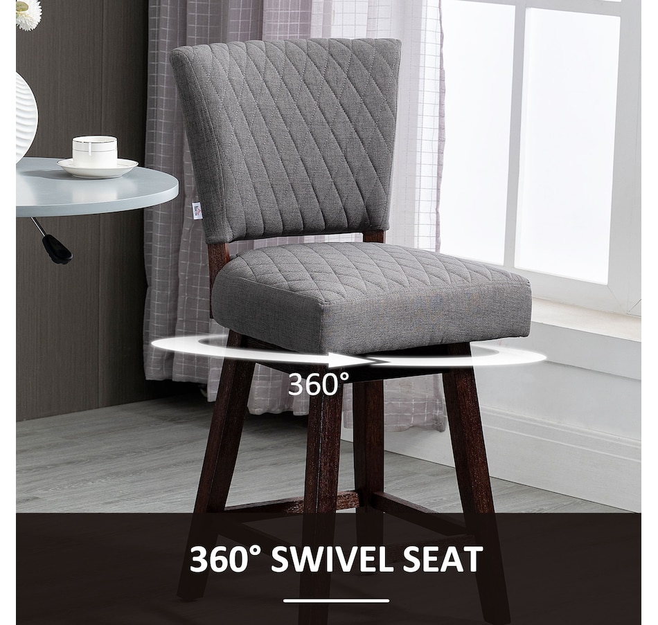 Image 929540_ALTMORE5.jpg, Product 929-540 / Price $309.99, HOMCOM Swivel Bar Stools Set of 2 with Rubber Wood Legs and Footrests from HOMCOM on TSC.ca's Home & Garden department