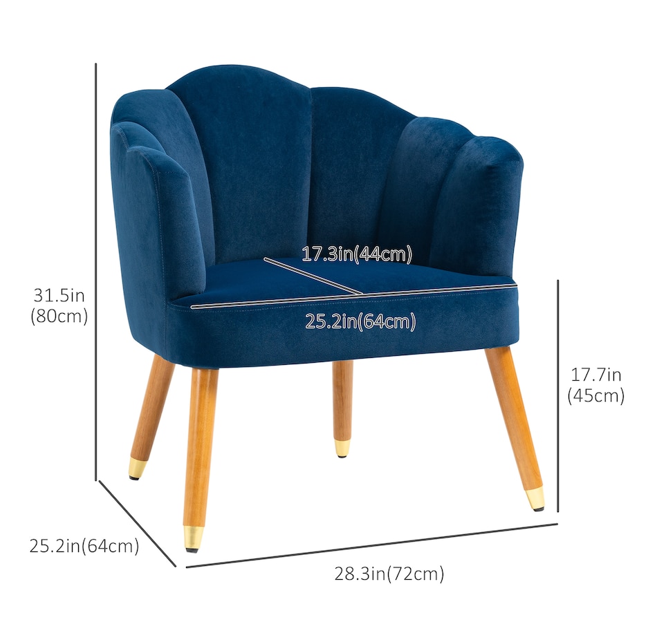 Image 929559_ALTMORE2.jpg, Product 929-559 / Price $199.99, HOMCOM Modern Accent Chair Upholstered Velvet Armchair with Arms Wood Legs from HOMCOM on TSC.ca's Home & Garden department