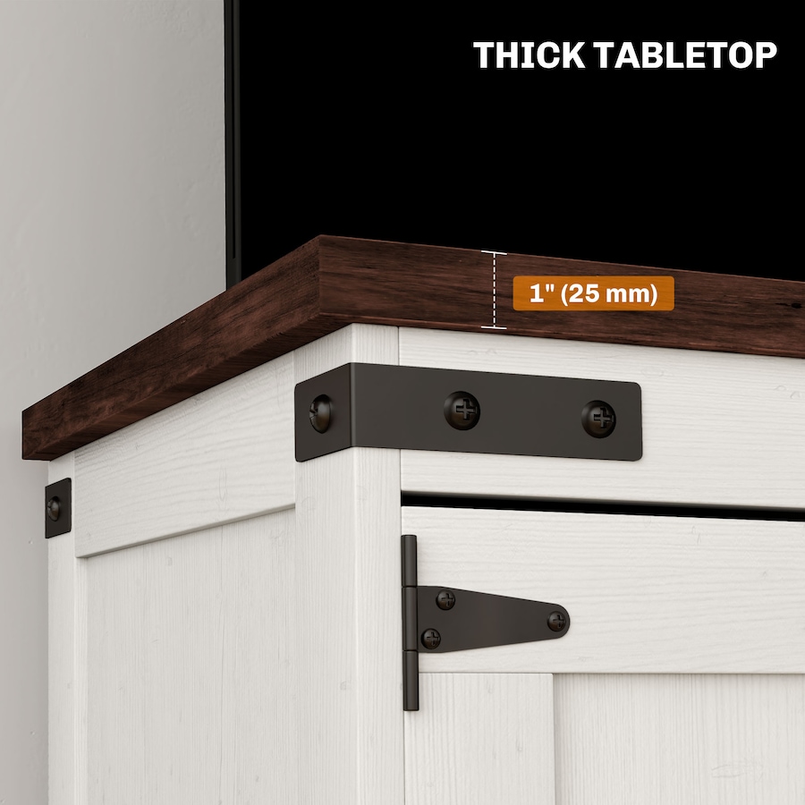 Image 929560_ALTMORE8.jpg, Product 929-560 / Price $182.99, HOMCOM Farmhouse TV Stand for up to 50" TV with Barn Doors Distressed White from HOMCOM on TSC.ca's Home & Garden department