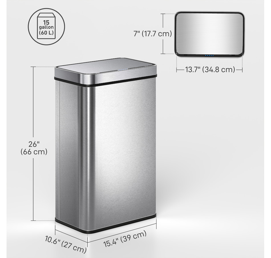Image 929568_ALTMORE10.jpg, Product 929-568 / Price $99.99, HOMCOM Sensor Trash Can with Soft-Close Lid, Sensor Garbage Can from HOMCOM on TSC.ca's Kitchen department