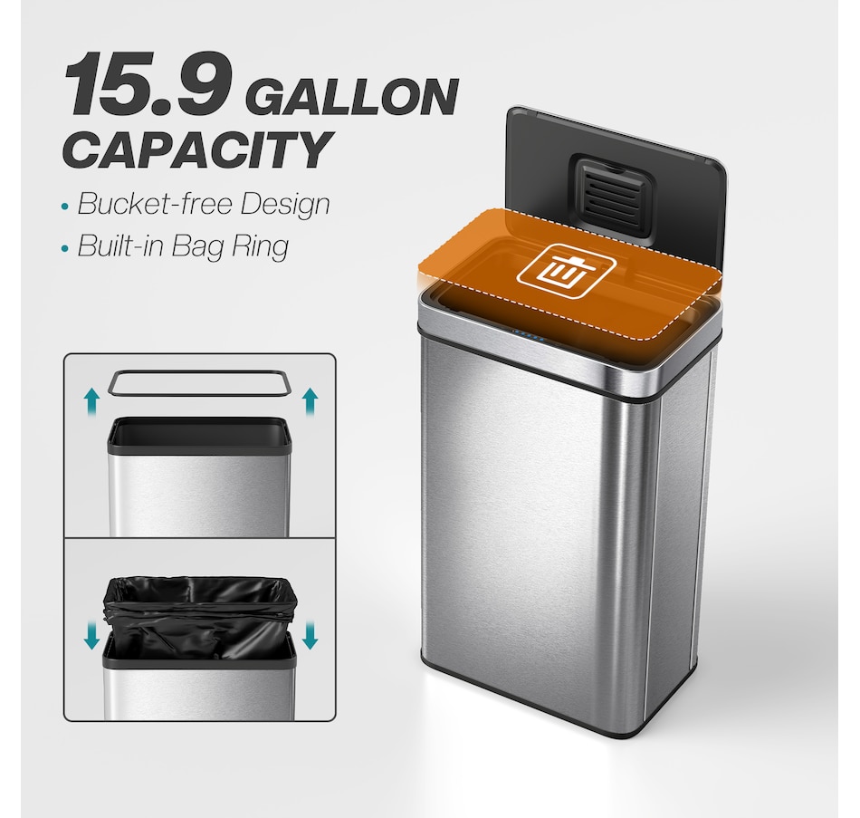 Image 929568_ALTMORE11.jpg, Product 929-568 / Price $99.99, HOMCOM Sensor Trash Can with Soft-Close Lid, Sensor Garbage Can from HOMCOM on TSC.ca's Kitchen department