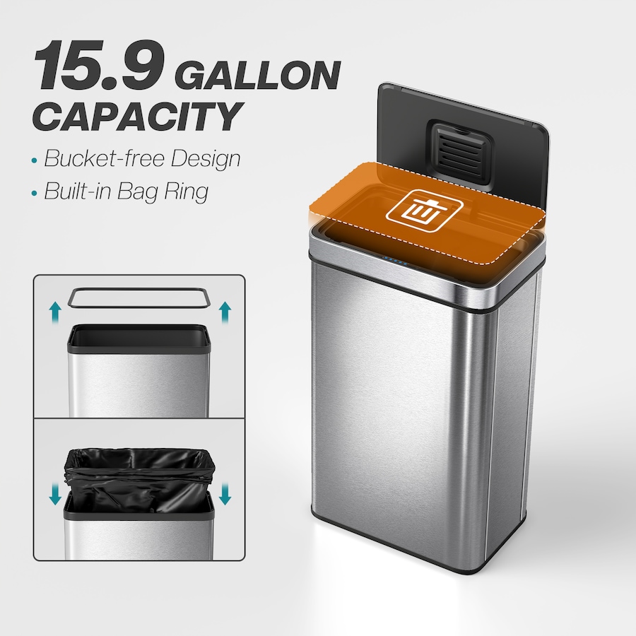 Image 929568_ALTMORE11.jpg, Product 929-568 / Price $99.99 - $104.99, HOMCOM Sensor Trash Can with Soft-Close Lid, Sensor Garbage Can from HOMCOM on TSC.ca's Kitchen department