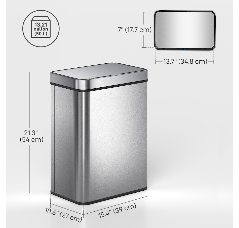 Image 929568_ALTMORE2.jpg, Product 929-568 / Price $99.99, HOMCOM Sensor Trash Can with Soft-Close Lid, Sensor Garbage Can from HOMCOM on TSC.ca's Kitchen department
