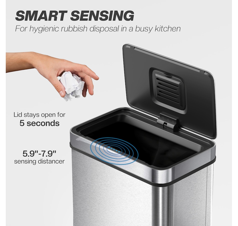 Image 929568_ALTMORE3.jpg, Product 929-568 / Price $99.99, HOMCOM Sensor Trash Can with Soft-Close Lid, Sensor Garbage Can from HOMCOM on TSC.ca's Kitchen department