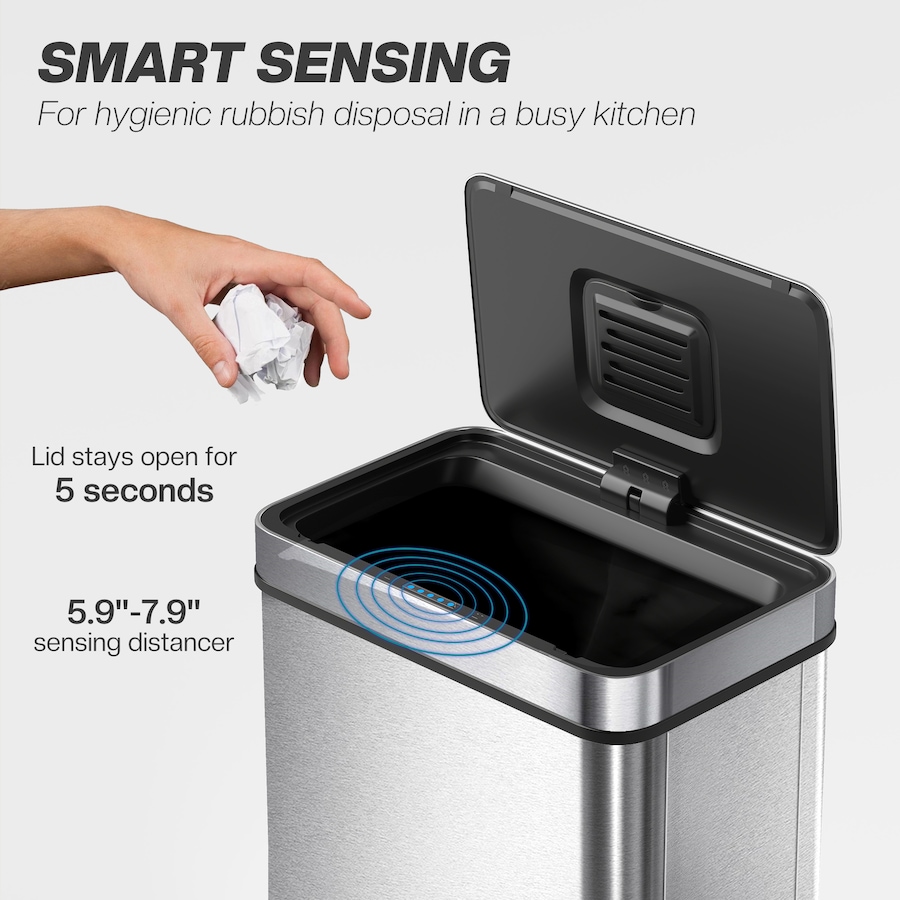 Image 929568_ALTMORE3.jpg, Product 929-568 / Price $99.99 - $104.99, HOMCOM Sensor Trash Can with Soft-Close Lid, Sensor Garbage Can from HOMCOM on TSC.ca's Kitchen department