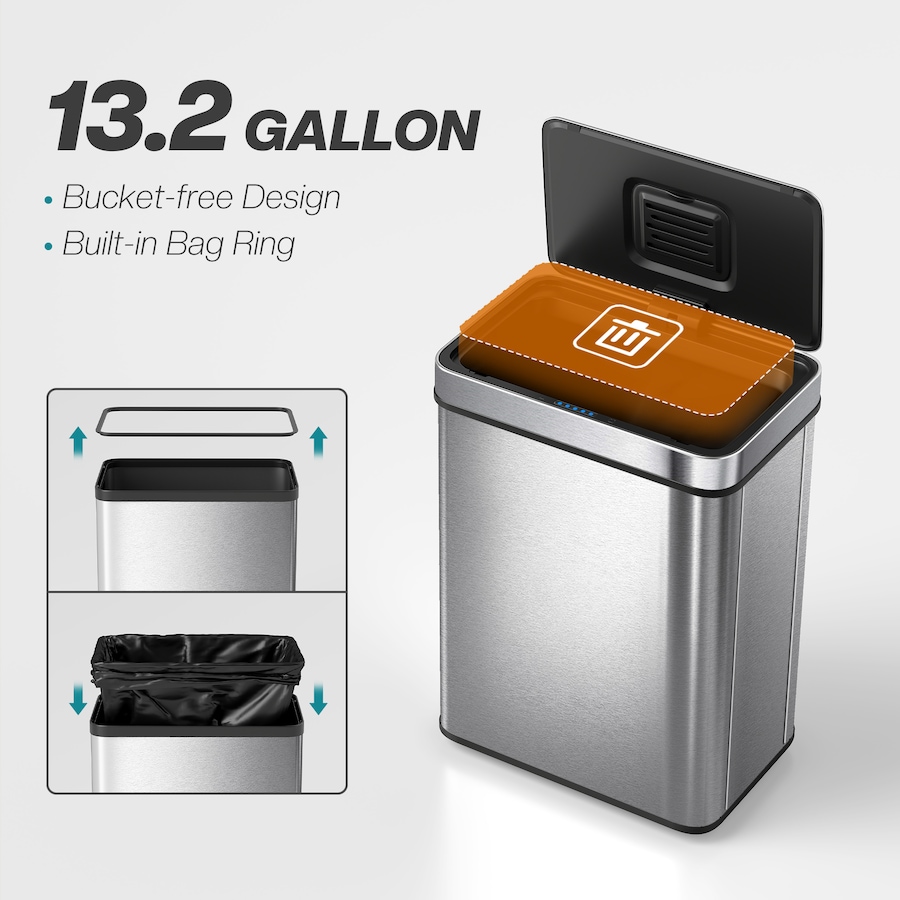 Image 929568_ALTMORE4.jpg, Product 929-568 / Price $99.99 - $104.99, HOMCOM Sensor Trash Can with Soft-Close Lid, Sensor Garbage Can from HOMCOM on TSC.ca's Kitchen department