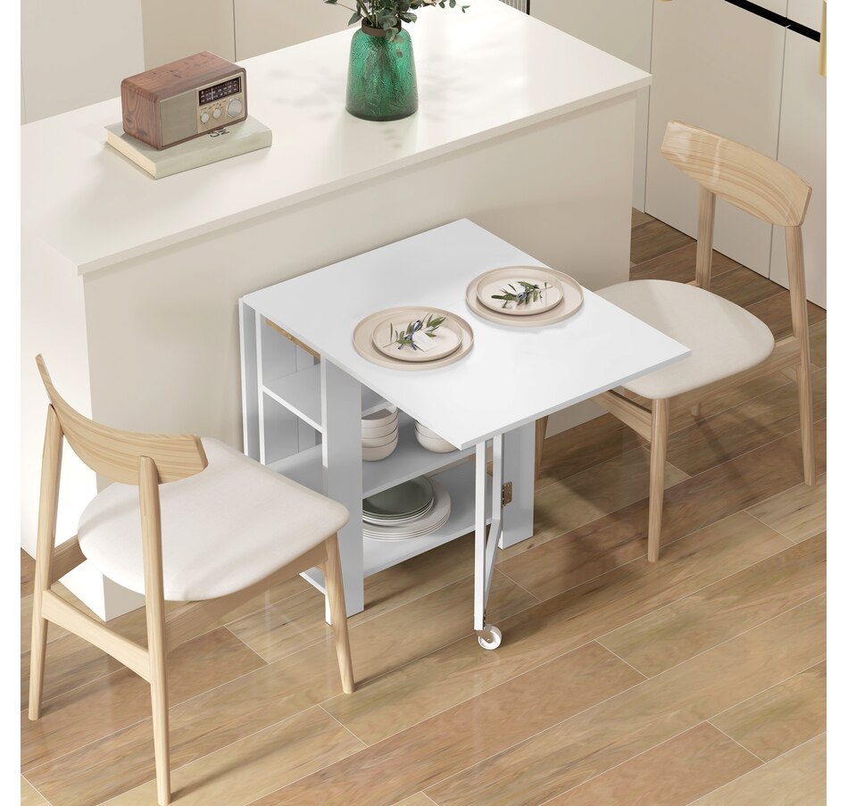 Image 929580_ALTMORE1.jpg, Product 929-580 / Price $139.99 - $144.99, HOMCOM Foldable Dining Table, Drop Leaf Table with Storage for Kitchen from HOMCOM on TSC.ca's Home & Garden department