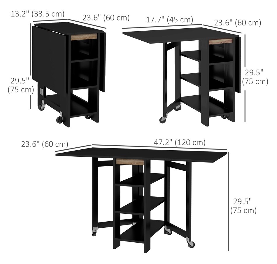 Image 929580_ALTMORE10.jpg, Product 929-580 / Price $139.99 - $144.99, HOMCOM Foldable Dining Table, Drop Leaf Table with Storage for Kitchen from HOMCOM on TSC.ca's Home & Garden department
