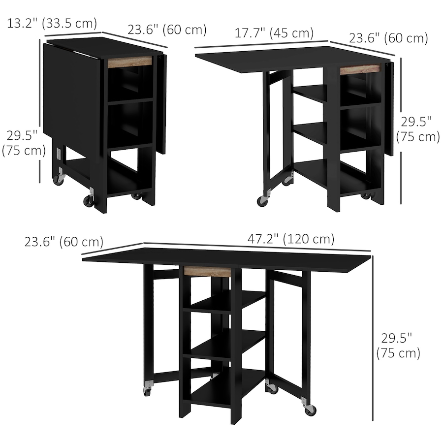 Image 929580_ALTMORE10.jpg, Product 929-580 / Price $129.99 - $144.99, HOMCOM Foldable Dining Table, Drop Leaf Table with Storage for Kitchen from HOMCOM on TSC.ca's Home & Garden department