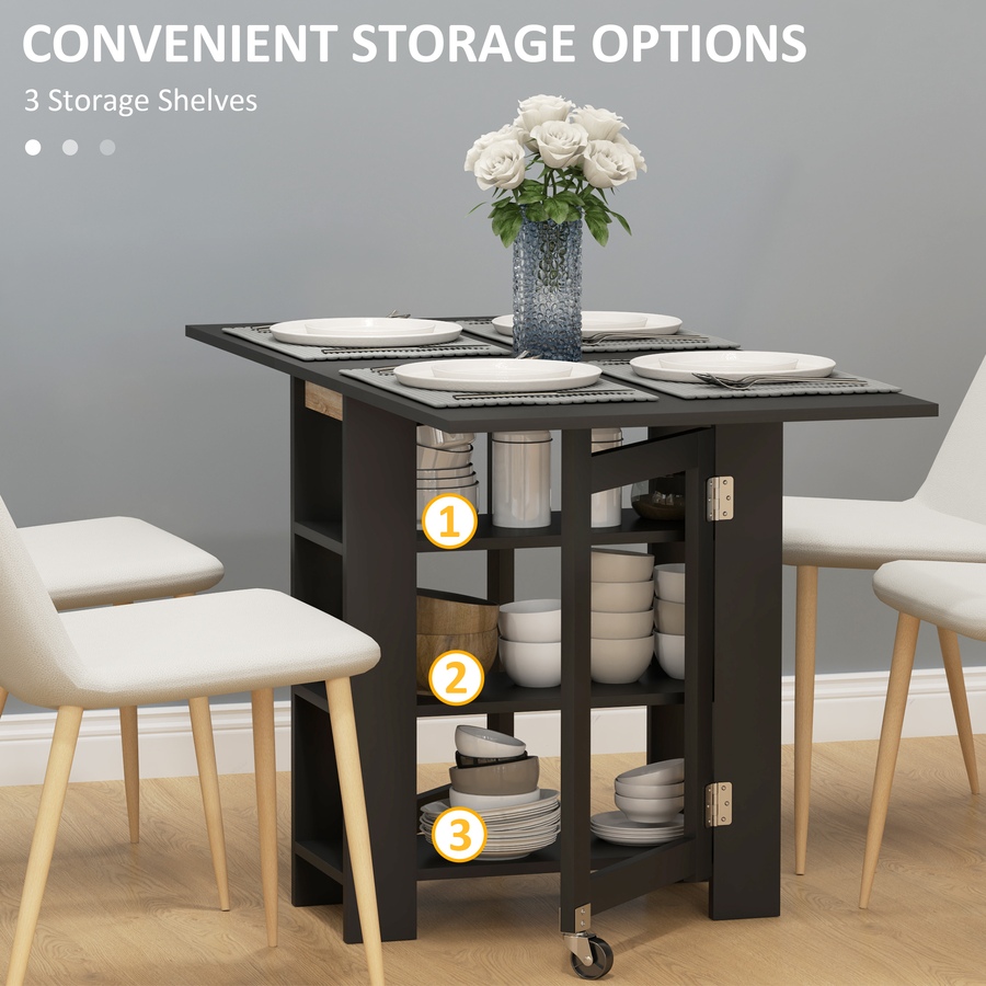 Image 929580_ALTMORE11.jpg, Product 929-580 / Price $129.99 - $144.99, HOMCOM Foldable Dining Table, Drop Leaf Table with Storage for Kitchen from HOMCOM on TSC.ca's Home & Garden department