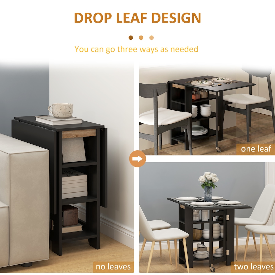Image 929580_ALTMORE12.jpg, Product 929-580 / Price $129.99 - $144.99, HOMCOM Foldable Dining Table, Drop Leaf Table with Storage for Kitchen from HOMCOM on TSC.ca's Home & Garden department