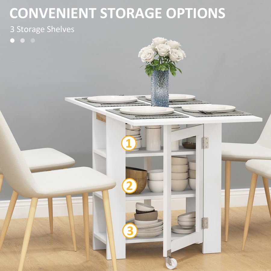 Image 929580_ALTMORE3.jpg, Product 929-580 / Price $129.99 - $144.99, HOMCOM Foldable Dining Table, Drop Leaf Table with Storage for Kitchen from HOMCOM on TSC.ca's Home & Garden department