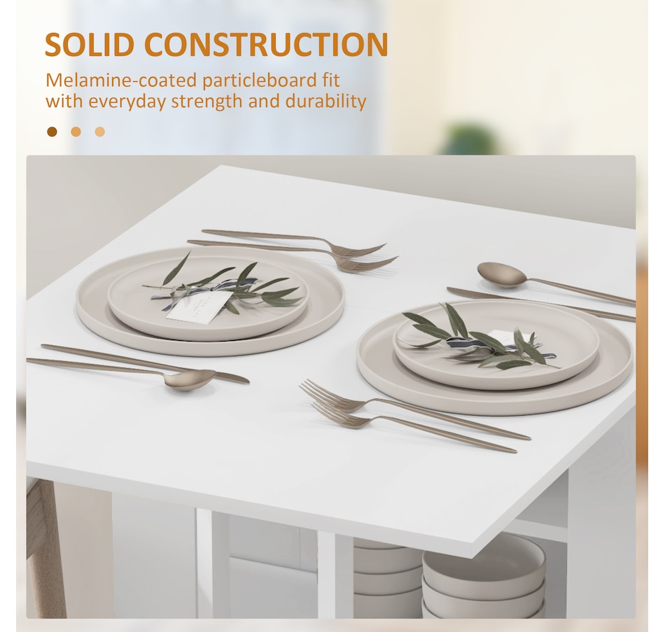 Image 929580_ALTMORE6.jpg, Product 929-580 / Price $139.99 - $144.99, HOMCOM Foldable Dining Table, Drop Leaf Table with Storage for Kitchen from HOMCOM on TSC.ca's Home & Garden department