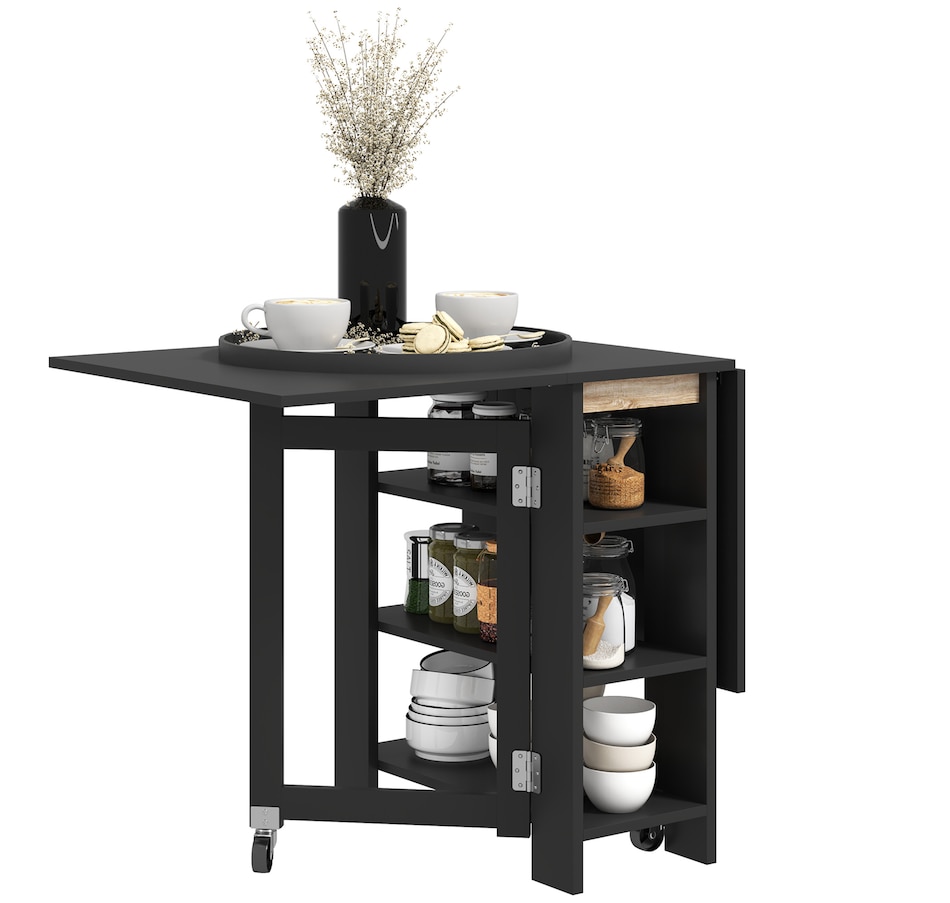 Image 929580_ST02.jpg, Product 929-580 / Price $139.99 - $144.99, HOMCOM Foldable Dining Table, Drop Leaf Table with Storage for Kitchen from HOMCOM on TSC.ca's Home & Garden department