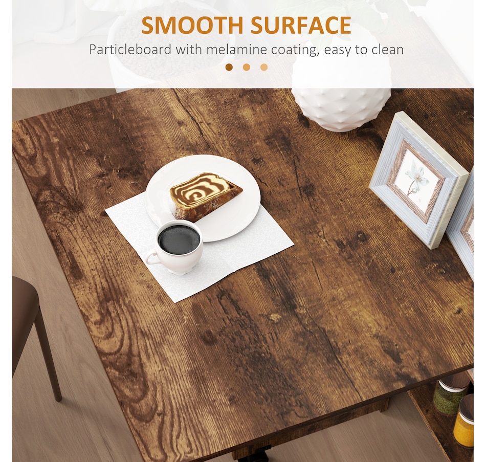 Image 929585_ALTMORE22.jpg, Product 929-585 / Price $129.99 - $144.99, HOMCOM Folding Dining Table, Drop Leaf Table with 2-tier Shelves from HOMCOM on TSC.ca's Home & Garden department