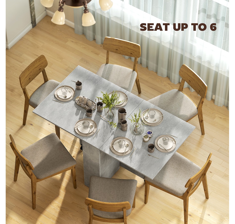 Image 929585_ALTMORE52.jpg, Product 929-585 / Price $129.99 - $144.99, HOMCOM Folding Dining Table, Drop Leaf Table with 2-tier Shelves from HOMCOM on TSC.ca's Home & Garden department