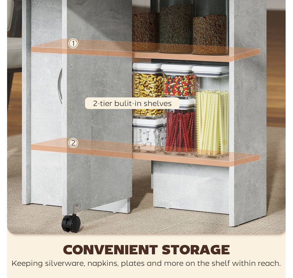 Image 929585_ALTMORE53.jpg, Product 929-585 / Price $129.99 - $144.99, HOMCOM Folding Dining Table, Drop Leaf Table with 2-tier Shelves from HOMCOM on TSC.ca's Home & Garden department