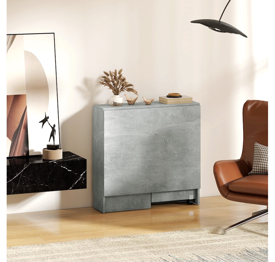 Image 929585_ALTMORE56.jpg, Product 929-585 / Price $129.99 - $144.99, HOMCOM Folding Dining Table, Drop Leaf Table with 2-tier Shelves from HOMCOM on TSC.ca's Home & Garden department