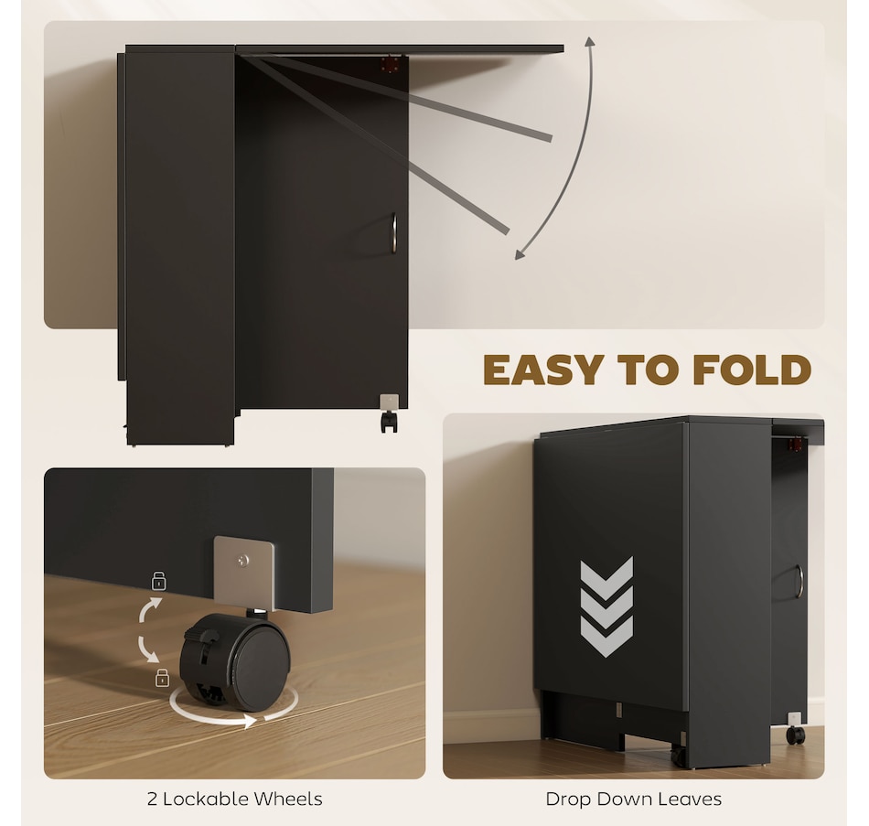 Image 929585_ALTMORE62.jpg, Product 929-585 / Price $129.99 - $144.99, HOMCOM Folding Dining Table, Drop Leaf Table with 2-tier Shelves from HOMCOM on TSC.ca's Home & Garden department