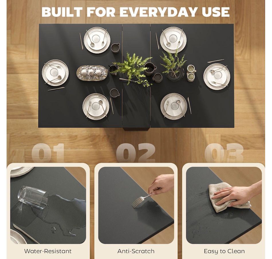 Image 929585_ALTMORE63.jpg, Product 929-585 / Price $129.99 - $144.99, HOMCOM Folding Dining Table, Drop Leaf Table with 2-tier Shelves from HOMCOM on TSC.ca's Home & Garden department