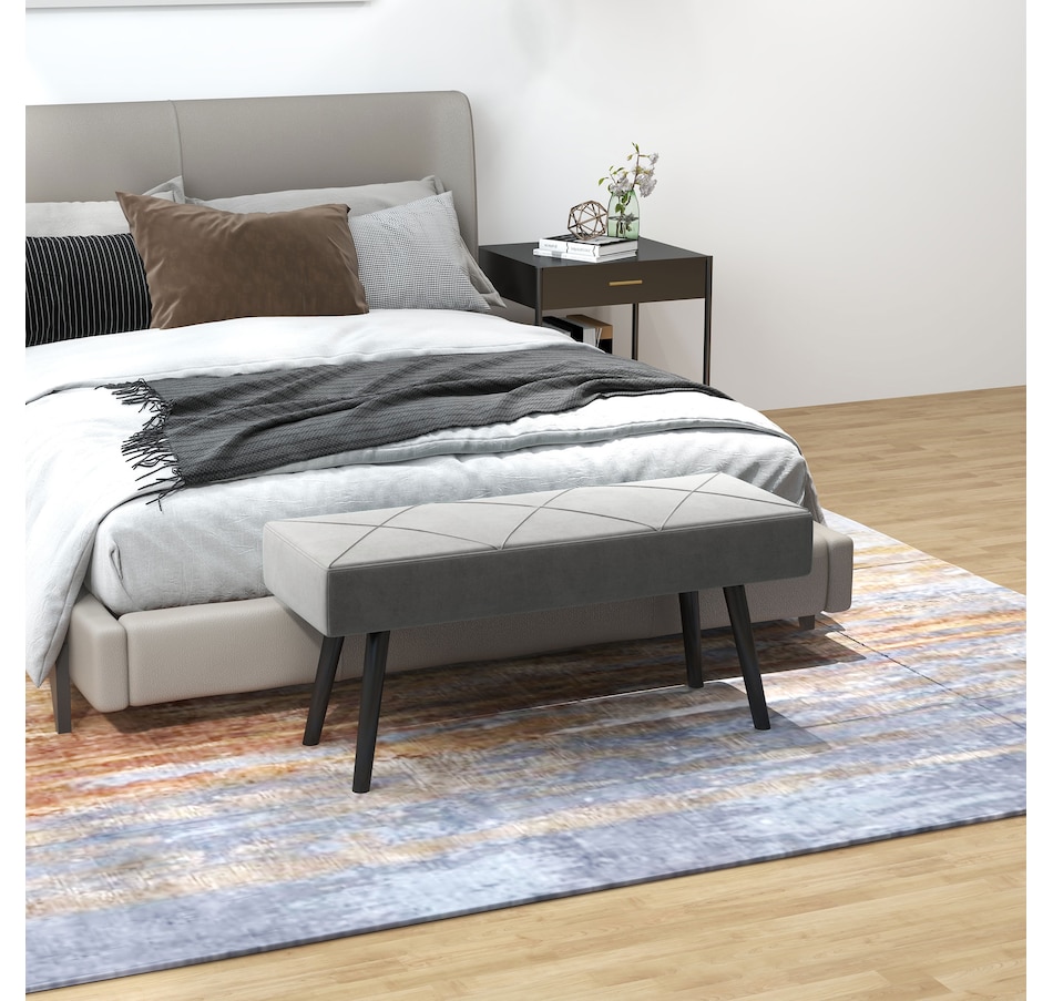 Image 929592_ALTMORE1.jpg, Product 929-592 / Price $84.99 - $104.99, HOMCOM 39" End of Bed Bench, Upholstered Entryway Bench for Living Room from HOMCOM on TSC.ca's Home & Garden department
