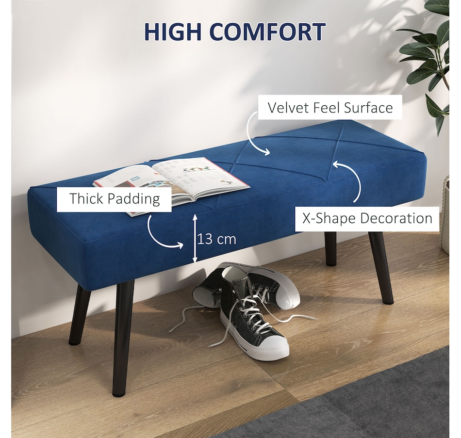 Image 929592_ALTMORE11.jpg, Product 929-592 / Price $84.99 - $104.99, HOMCOM 39" End of Bed Bench, Upholstered Entryway Bench for Living Room from HOMCOM on TSC.ca's Home & Garden department