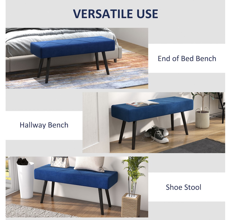 Image 929592_ALTMORE13.jpg, Product 929-592 / Price $84.99 - $104.99, HOMCOM 39" End of Bed Bench, Upholstered Entryway Bench for Living Room from HOMCOM on TSC.ca's Home & Garden department