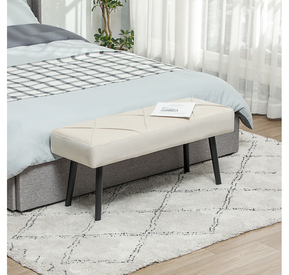 Image 929592_ALTMORE17.jpg, Product 929-592 / Price $84.99 - $104.99, HOMCOM 39" End of Bed Bench, Upholstered Entryway Bench for Living Room from HOMCOM on TSC.ca's Home & Garden department